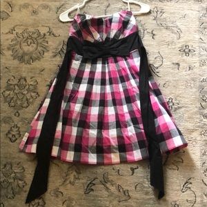 Strapless Plaid Dress